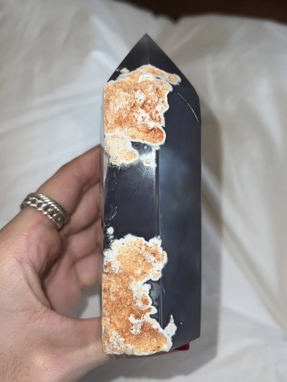Natural Agate Crystal Tower (5”x3”, 1.9 lb) Décor & Healing Stone - Picture 4 of 4